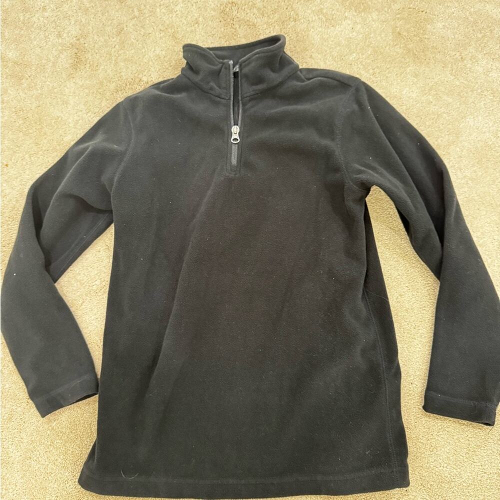 Kids Lands' End Black Half Zip Fleece, size M (10-12)